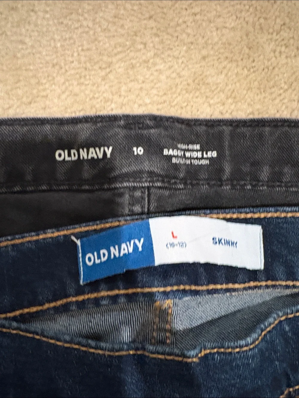 Old Navy girls size 10 Jeans Bundle - Light Blue, Dark Blue, Black, Brown